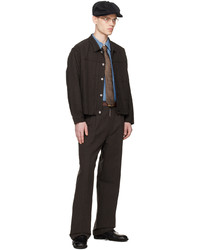 Pantalon chino en laine noir Taiga Takahashi