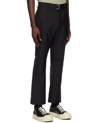 Pantalon chino en laine noir Sacai