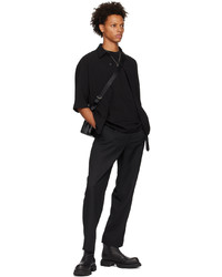 Pantalon chino en laine noir Solid Homme