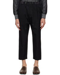 Pantalon chino en laine noir Fumito Ganryu