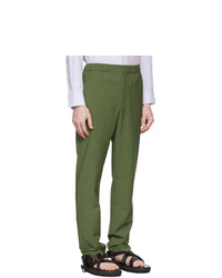 Pantalon chino en laine olive Tibi