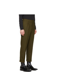 Pantalon chino en laine olive AMI Alexandre Mattiussi