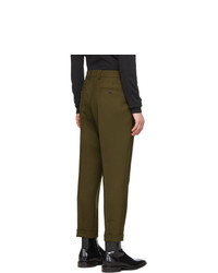 Pantalon chino en laine olive AMI Alexandre Mattiussi