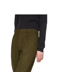 Pantalon chino en laine olive AMI Alexandre Mattiussi