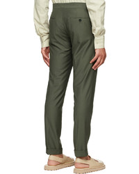 Pantalon chino en laine olive Lukhanyo Mdingi