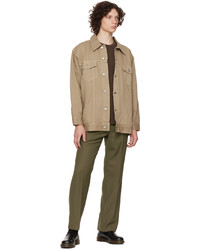 Pantalon chino en laine olive Won Hundred