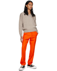 Pantalon chino en laine orange AMI Alexandre Mattiussi