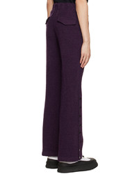 Pantalon chino en laine pourpre foncé Yuki Hashimoto