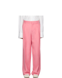 Pantalon chino en laine rose
