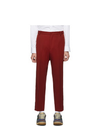 Pantalon chino en laine rouge