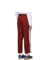 Pantalon chino en laine rouge Gucci
