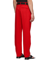Pantalon chino en laine rouge LU'U DAN