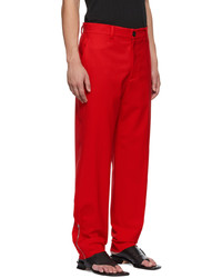 Pantalon chino en laine rouge LU'U DAN