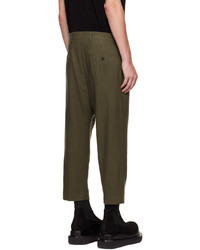 Pantalon chino en laine vert foncé Rick Owens