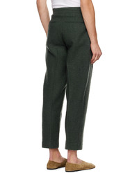 Pantalon chino en laine vert foncé The Row