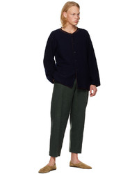 Pantalon chino en laine vert foncé The Row