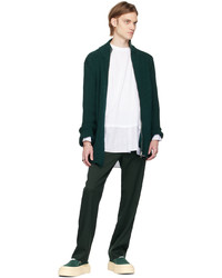 Pantalon chino en laine vert foncé MM6 MAISON MARGIELA