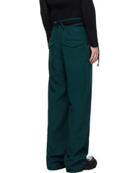 Pantalon chino en laine vert foncé Dion Lee