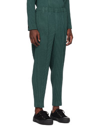 Pantalon chino en laine vert foncé Homme Plissé Issey Miyake