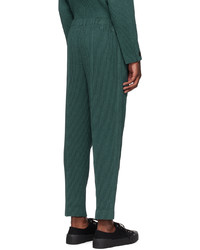Pantalon chino en laine vert foncé Homme Plissé Issey Miyake