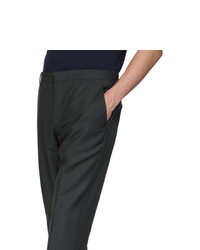 Pantalon chino en laine vert foncé Prada