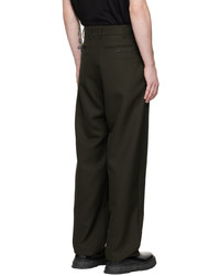 Pantalon chino en laine vert foncé 032c