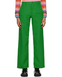 Pantalon chino en laine vert Theophilio