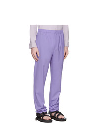 Pantalon chino en laine violet clair Tibi