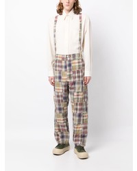 Pantalon chino en lin à carreaux multicolore VISVIM