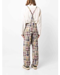 Pantalon chino en lin à carreaux multicolore VISVIM