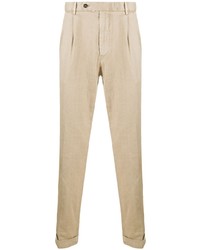 Pantalon chino en lin beige Dell'oglio