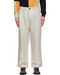 Pantalon chino en lin beige Thames MMXX