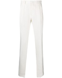 Pantalon chino en lin blanc Lardini