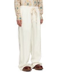 Pantalon chino en lin blanc COMMAS