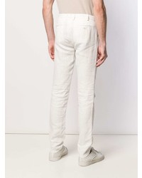 Pantalon chino en lin blanc Borrelli