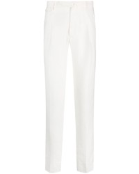 Pantalon chino en lin blanc Tagliatore