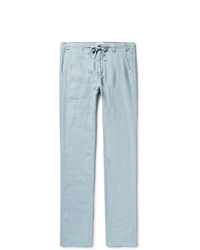 Pantalon chino en lin bleu clair Hartford