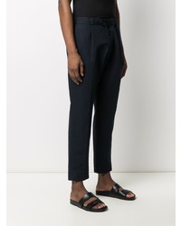 Pantalon chino en lin bleu marine Pt01