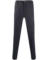 Pantalon chino en lin bleu marine Incotex