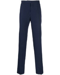 Pantalon chino en lin bleu marine Incotex