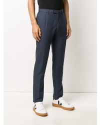 Pantalon chino en lin bleu marine Incotex