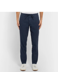 Pantalon chino en lin bleu marine Loro Piana