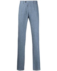 Pantalon chino en lin bleu Emporio Armani