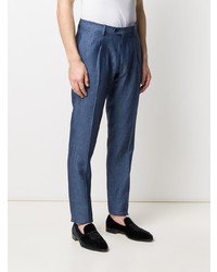 Pantalon chino en lin bleu Etro