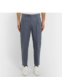 Pantalon chino en lin bleu Mr P.