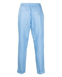 Pantalon chino en lin brodé bleu clair Billionaire