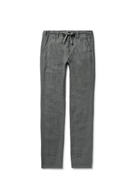 Pantalon chino en lin gris foncé