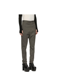 Pantalon chino en lin gris foncé Rick Owens