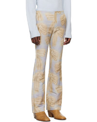 Pantalon chino en lin imprimé marron clair Acne Studios