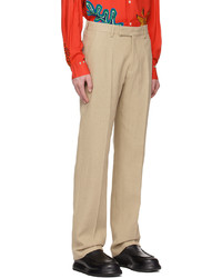 Pantalon chino en lin marron clair Jacquemus